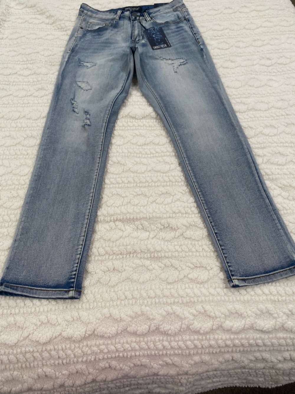 Men's Straight-Leg Jeans in Light Blue Wash